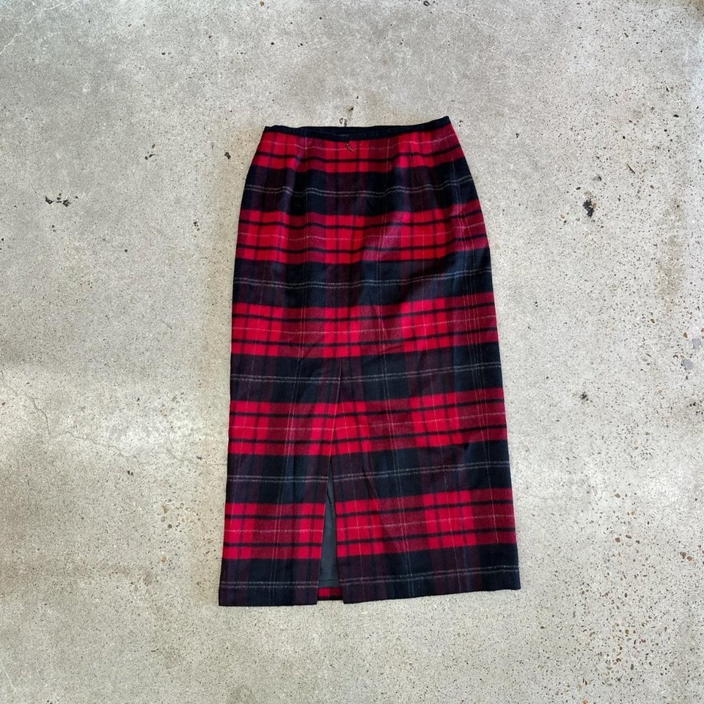 Vintage plaid maxi skirt